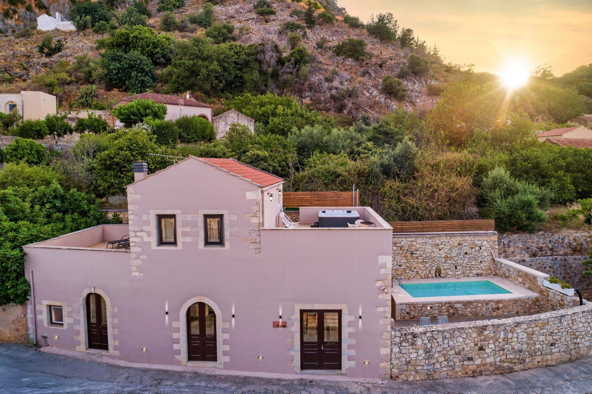 Olga'S Filoxenia - Villa Aladanos-Private Pool And Heated Jacuzzi Makhairoí Exterior foto